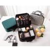 AAOTE Makeup Bag Cosmetic Bag with Partition,2 Layers Professional Travel Makeup Case,Silver Diamond Pattern Cosmetic Bag with Partition,Nail Beauty Storage Box (Color : White) (Color : White) view 3