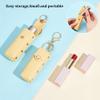 WADORN 2pcs Chapstick Keychain Holder, 6 Inch PU Leather Lipstick Organizer Holder with Keychain Mini Lip Gloss Travel Storage Case Portable Snap-On Lip Balm Sleeves for Women Gift, Yellow view 3