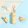 WADORN 2pcs Chapstick Keychain Holder, 6 Inch PU Leather Lipstick Organizer Holder with Keychain Mini Lip Gloss Travel Storage Case Portable Snap-On Lip Balm Sleeves for Women Gift, Yellow view 4