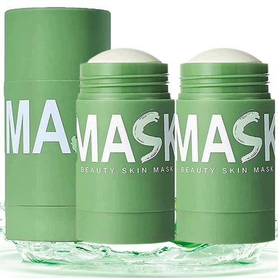 Ujicde Green Tea Mask, Lackhead Remover with Green Tea Extract, Blackheads & Face Moisturizing, Deep Cleanse Green Tea Mask Stick Pore Cleaner,Skin Brightening for All Skin Types (Color : 2 Pcs)