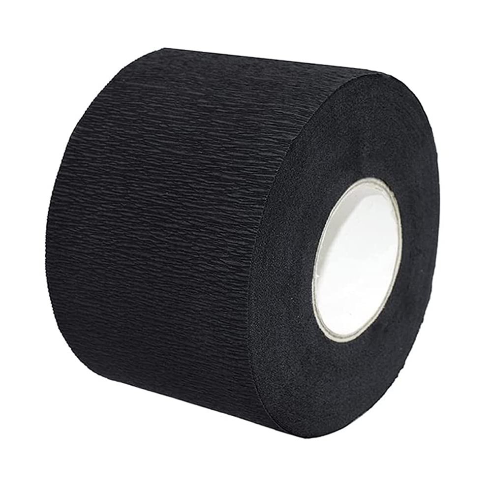 1 Roll Black Barber Neck Strips Disposable Barber Scarf Paper Hairdressing Stretchy Neck Paper Wrap Band for Haircutting Salon Accessories