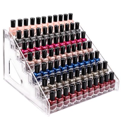 Pero Pero Nail Polish Organizer Acrylic Display Rack for Nail Polish Holder Sunglasses Organizer Essential Oils Holder Clear Eyeglasses Display Case Makeup Organizer