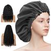 Aquior Shower Cap for Women, Extra Adjustable Shower Caps for Women Double-Layer Waterproof Reusable Hair Cap, Large Size Hair Cap for All Hair,for Girls Spa Bath,Soft and Comfortable (Back) view 1