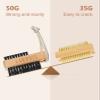 Larbois Nail Brush for Cleaning Fingernails, 2Pack Wooden Nail Brushes Fingernail Brush for Cleaning Nail Scrub Brush Two-Sided with Hanging Rope (Beechwood) view 3