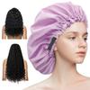 Aquior Shower Cap,Extra Adjustable Shower Caps for Women Double-Layer Waterproof Reusable Hair Cap, Large Size Hair Cap for All Hair,for Girls Spa Bath,Soft and Comfortable (Purple) view 1