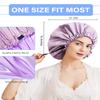 Aquior Shower Cap,Extra Adjustable Shower Caps for Women Double-Layer Waterproof Reusable Hair Cap, Large Size Hair Cap for All Hair,for Girls Spa Bath,Soft and Comfortable (Purple) view 3