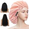 Aquior Shower Cap,Extra Adjustable Shower Caps for Women Double-Layer Waterproof Reusable Hair Cap, Large Hair Cap for All Hair,for Girls Spa Bath,Soft Large for Women Long Hair(Champagne) view 1