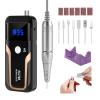 Portable Nail Drill Professional 35000 RPM, MOCOWIND Rechargeable Electric Nail File Machine E File for Acrylic Gel Polishing Removing, Cordless E-File with Bits Kit for Manicure Salon Home, Black view 1