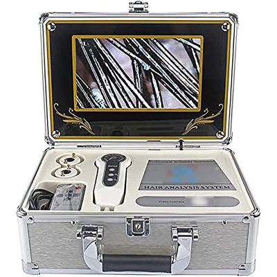Skin Diagnosis Hair Analyzer, Skin Follicles Detector, Facial Skin Scanner with 10 Inch LCD Screen, Multi Functional Hair Follicle Skin Analyser Skin Analyzer Machine Multiple Magnification Clear Dete