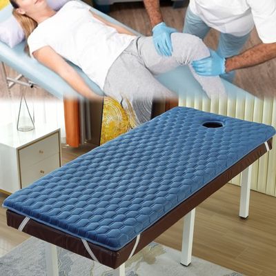 Memory Foam Mattress Topper for Spa Bed Massage Table Mattress Protector Quilted Beauty Bed Sheet Pad with Breath Hole Non-Slip Lash Bed Cushion Only Bed Not Included,Navy,60x180cm