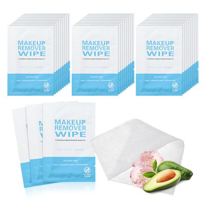100 Pack Individual Makeup Remover Wipes Bulk,Individually Wrapped Face Cleansing Wipes, Travel Makeup Remover Cloth for Travel Hotel Skin Care Face Cleansing