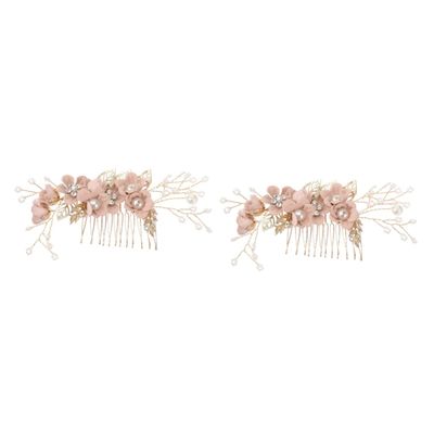 BIUDECO White Hair Combs for Women - 2pcs Pearl and Bridal Hair Styling Accessories, Fresh Small Comb for Bridesmaids