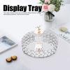 PRTECY 8 inch Crystal Cosmetic Makeup Tray, Round Mirrored Trays for Vanity Makeup Organizer Jewelry Dish Cosmetics Organizer for Bathroom Home Decor(Silver 20cm) view 2