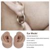 1 Pair Ear Practice Model, Novice Soft Silicone Flexible Ear Model Props for Jewelry Display (Dark Skin Color) view 2