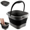DoroSun Collapsible Foot Tub Feet Soaking Spa Bath with Massager Acupoints for Circulation, Plastic Inflatable Feet Soak Basin Foldable Foot Soaker Bucket Footbath Bowl Tools for Men Adults, Black view 1