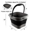 DoroSun Collapsible Foot Tub Feet Soaking Spa Bath with Massager Acupoints for Circulation, Plastic Inflatable Feet Soak Basin Foldable Foot Soaker Bucket Footbath Bowl Tools for Men Adults, Black view 2