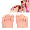 1 Pair Silicone Foot Model, Nail Art Training Display Fake Half Foot Model Pedicure Practice Silicone Foot Model (Light Skin Color) view 2