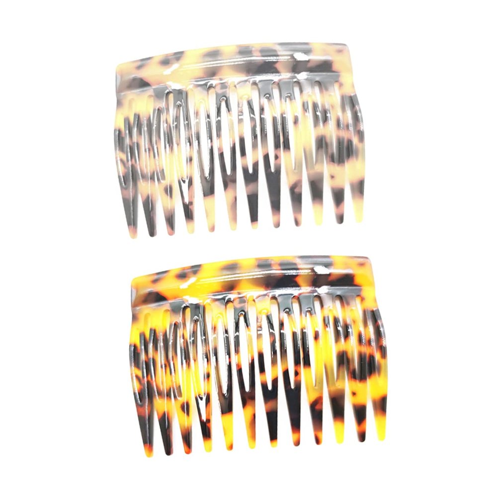 FRCOLOR 2pcs French Leopard Comb Wedding Hair Comb Wedding Hair Clip Decorative s French Clip Teeth Side s Bridal s dressing s Wave