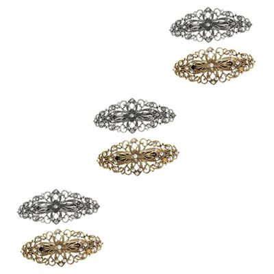 minkissy 6pcs Vintage Flower Hair Barrettes for Women Hollow Floral Design Spring Hair Clips Stylish Ponytail Accessories Detail for Daily and Special Occasions