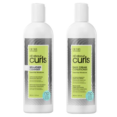 All About Curls No-Lather Cleanser Shampoo & Daily Cream Conditioner | Essential Moisture | Gentle Cleansing | Suds-Free | All Curly Hair Types
