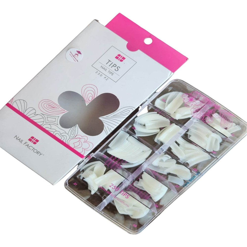 Nail Factory Tips Curve C Salon French Style Natural color 250tips