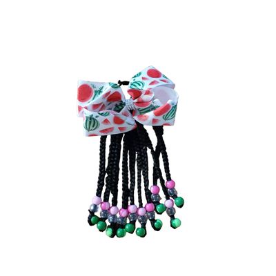 Braided WATERMELON MINI Kid Ponytail 10 INCH (1)