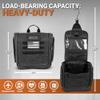 Chef Sac Tactical Toiletry Bag: Dopp Kit with 12 Compartments | Luggage Grade Zippers | MOLLE Webbing & Detachable Paracord Handle | Perfect for Travel and Outdoor Adventures view 4