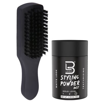 L3 Club Brush - Perfect for Hair Cutting and Fading - Gentle Yet Effective Bristle - for Barbers (Sample Powder Included)