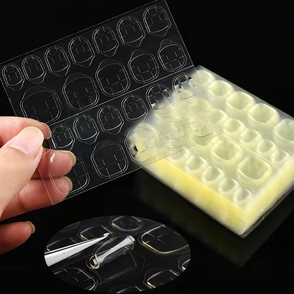 480 Pcs Thin Breathable Adhesive Tabs Fake Nail Glue Sticker 20 Sheets Super Sticky Double Sided Tips (Germany Jelly Gel) Flexible for Acrylic False Nails Manicure Tape (480 Pcs)