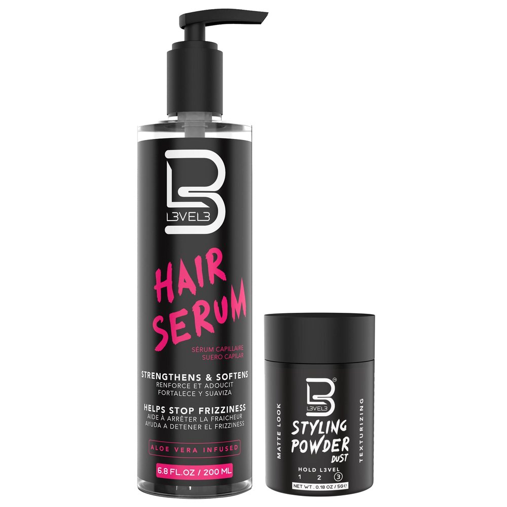L3 Level 3 Hair Serum - Repairs your Damaged Hair - Softens and Smoothing - Level Three Hair Smoothing Serum - Reduces Frizziness (Sample Powder Included)