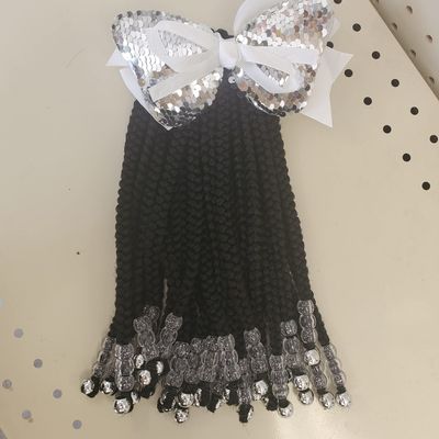 Braided CLEAR Glitter Kid Ponytail (1)