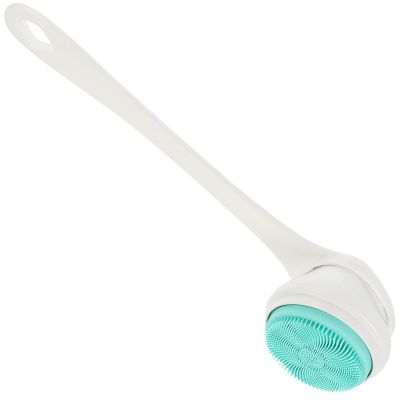 1 Set Electric Body Brush Handled Body Scrubber Bath Shower Back Brush Rechargeable Washer Skin Exfoliating Device for Women Men White