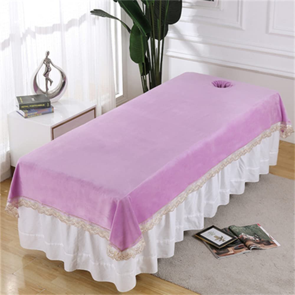Breathable Beauty Massage SPA Couch Cover Waterproof SPA Massage Table Cover Mat Pure Color Facial Bed Cover With Face Hole Soft SPA Center Bed Sheets For Massage Tables And Spas-D 31x79inch(80x200cm)