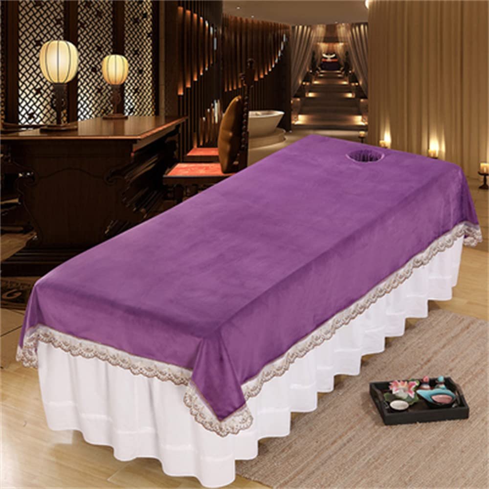 Breathable Beauty Massage SPA Couch Cover Waterproof SPA Massage Table Cover Mat Pure Color Facial Bed Cover With Face Hole Soft SPA Center Bed Sheets For Massage Tables And Spas-G 31x79inch(80x200cm)