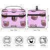 Makeup Bag Organizer Cosmetic Bag, Piggy Pink Pig Head Makeup Bag Portable PU Leather Makeup Travel Case Pouch Organizer Toiletry Bag with Handle for Girl Women Ladies view 2