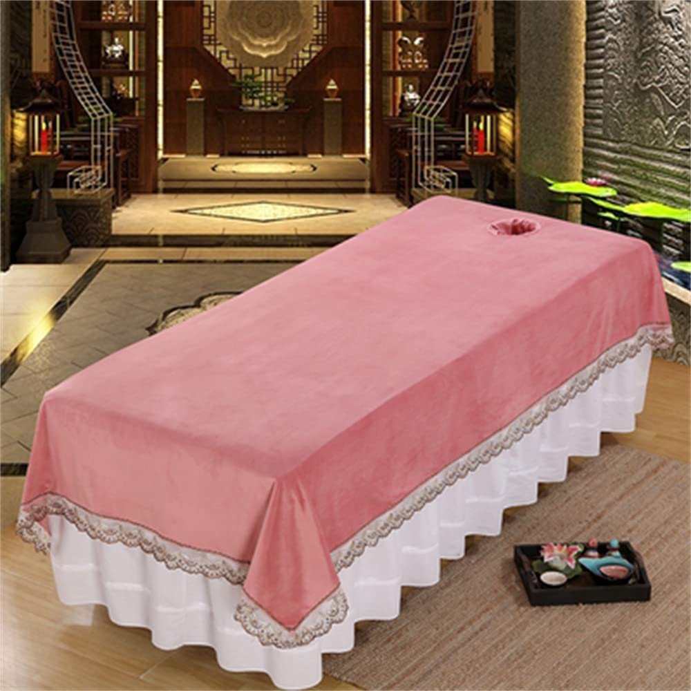 Breathable Beauty Massage SPA Couch Cover Waterproof SPA Massage Table Cover Mat Pure Color Facial Bed Cover With Face Hole Soft SPA Center Bed Sheets For Massage Tables And Spas-H 47x87inch(120x220cm