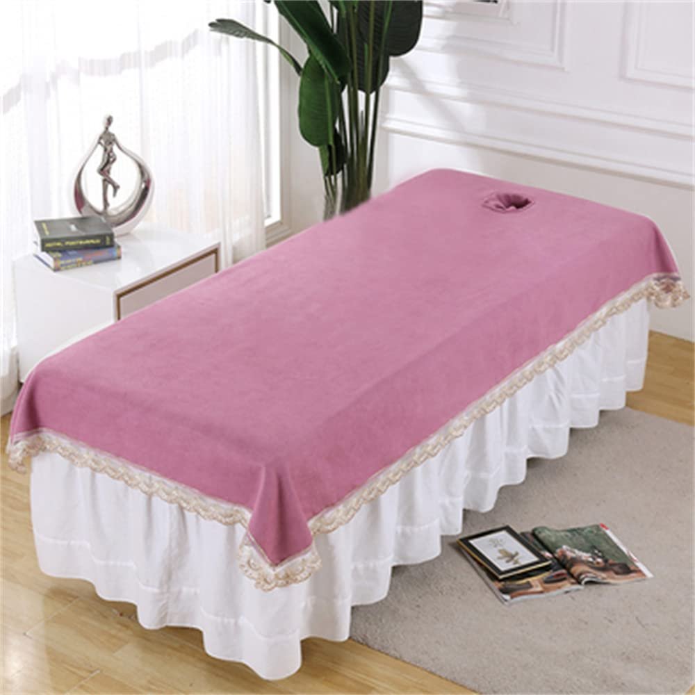 Breathable Beauty Massage SPA Couch Cover Waterproof SPA Massage Table Cover Mat Pure Color Facial Bed Cover With Face Hole Soft SPA Center Bed Sheets For Massage Tables And Spas-E 31x79inch(80x200cm)