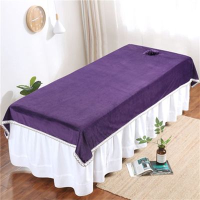 Breathable Protective Massage Table Bed Cover Soft Beauty Massage SPA Couch Cover Pure Color Beauty Salon Spa Massage Table Cloth Anti-Slip Beauty Bed Sheet Cover with Face Hole-L 31x79inch(80x200cm)