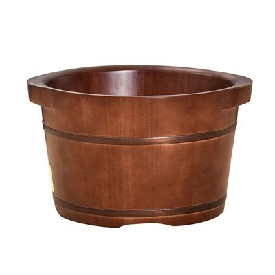 QPZK Wood Foot Bath Barrel Removable Rollers, Solid Wood Foot Spa Tub with Lid, Household Thicken Pedicure Foot Soak Tub to Relieve Feet Stress, Foot Wash Basin Comfort F 24CM