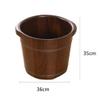 QPZK Wood Foot Bath Barrel Removable Rollers, Solid Wood Foot Spa Tub with Lid, Household Thicken Pedicure Foot Soak Tub to Relieve Feet Stress, Foot Wash Basin Comfort F 35CM view 2