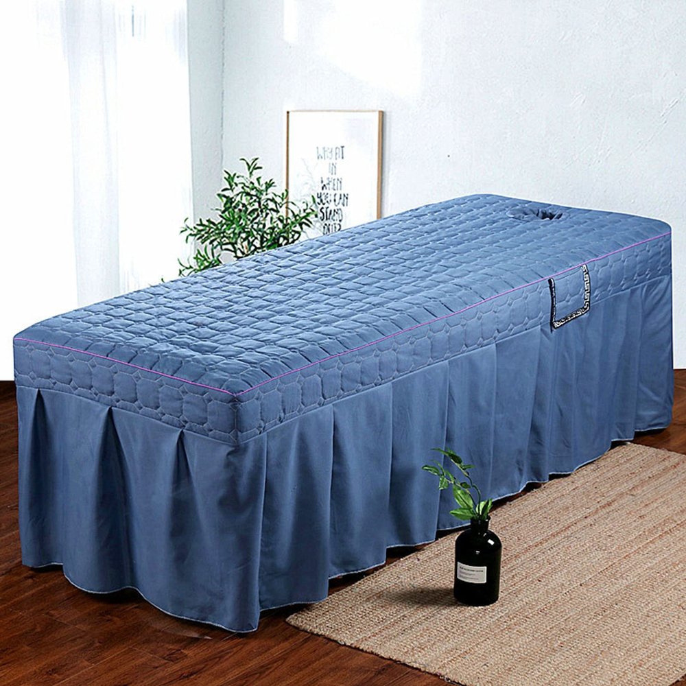 MIPOPS Premium 3-Piece Massage Sheet Set for Massage Tables, Premium Facial Bed Cover, SPA Bedspread Full Cover with Pillowcase, Stool Cover(2,190x70cm(75x28inch))