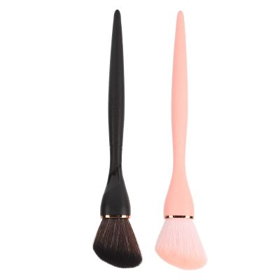 2PCS Angled Contour Brush, Black Pink Cosmetic Brush for Delicate Makeup, Artificial Fiber Make Up Brush for Blending Face Powder Concealer, Accurate Coloring Soft Bristle Makeup Brush Set