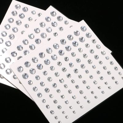 3 Sheets Eye Body Face Gems Jewels Rhinestone Stickers Temporary Tattoo Gems Self Adhesive Crystal Makeup Face Stick Gems for Festival Accessory and Nail Art Decorations (White)