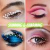 3 Sheets Eye Body Face Gems Jewels Rhinestone Stickers Temporary Tattoo Gems Self Adhesive Crystal Makeup Face Stick Gems for Festival Accessory and Nail Art Decorations (White) view 4