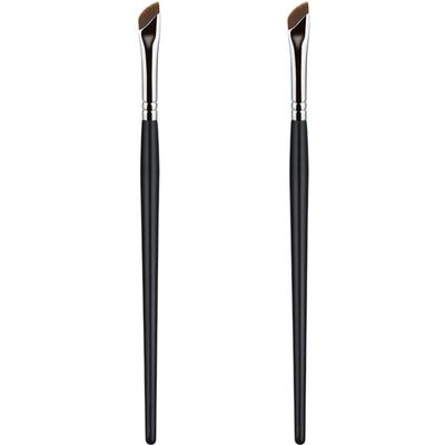 LALAFINA 2pcs Angled Eyeliner Brush Precision Brow Brush Concealer Tool for Makeup Application for Professional Beginners Portable for Travel