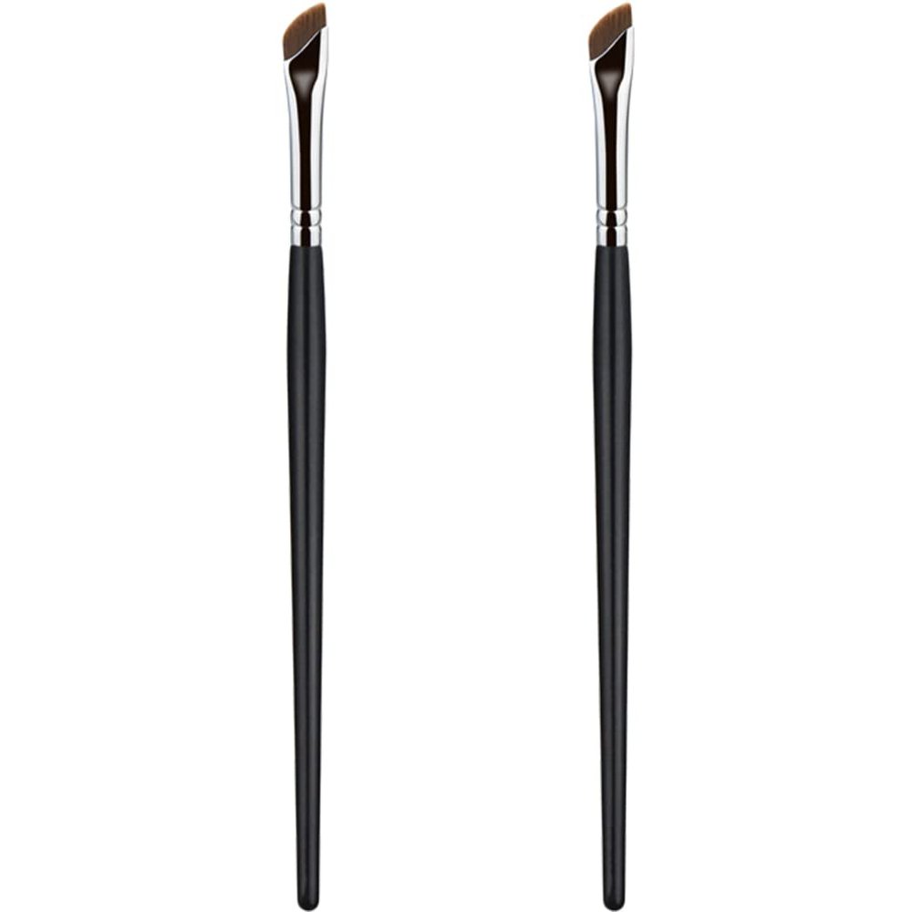 LALAFINA 2pcs Angled Eyeliner Brush Precision Brow Brush Concealer Tool for Makeup Application for Professional Beginners Portable for Travel