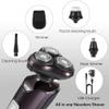 GIENEX Electric Shavers for Men Bald Head Shaver LED Mens Electric Shaving Razors Rechargeable Cordless Wet Dry Rotary Shaver Grooming Kit with Clippers Nose Hair Trimmer Facial Cleansing Brush view 3