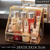 GIENEX Glass Cosmetic Storage Box Drawers Makeup Organizer Desktop Cotton Swab Lipstick Holder Make Up Organizer Girl Gift view 4