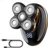 GIENEX Electric Shaver for Men, 5 in 1 Electric Shaver for Bald Men, LED Display Rechargeable Electric Rotary Shaver, Cordless Facial Grooming Kit with Clippers, Nose Hair Trimmer, Facial Cleaning view 3
