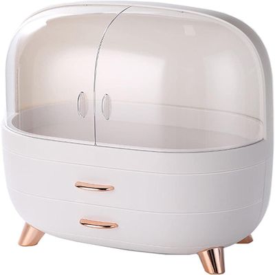 GIENEX Drawer Makeup Organizer Transparent Plastic Cosmetic Storage Box Desktop Dust-Proof Jewelry Nail Polish Boxes